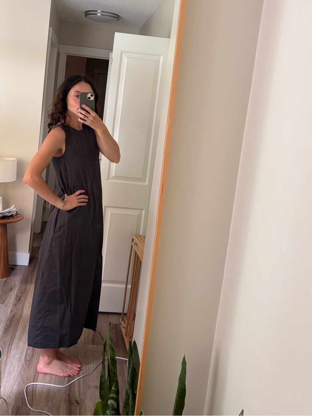 COS dark grey long dress